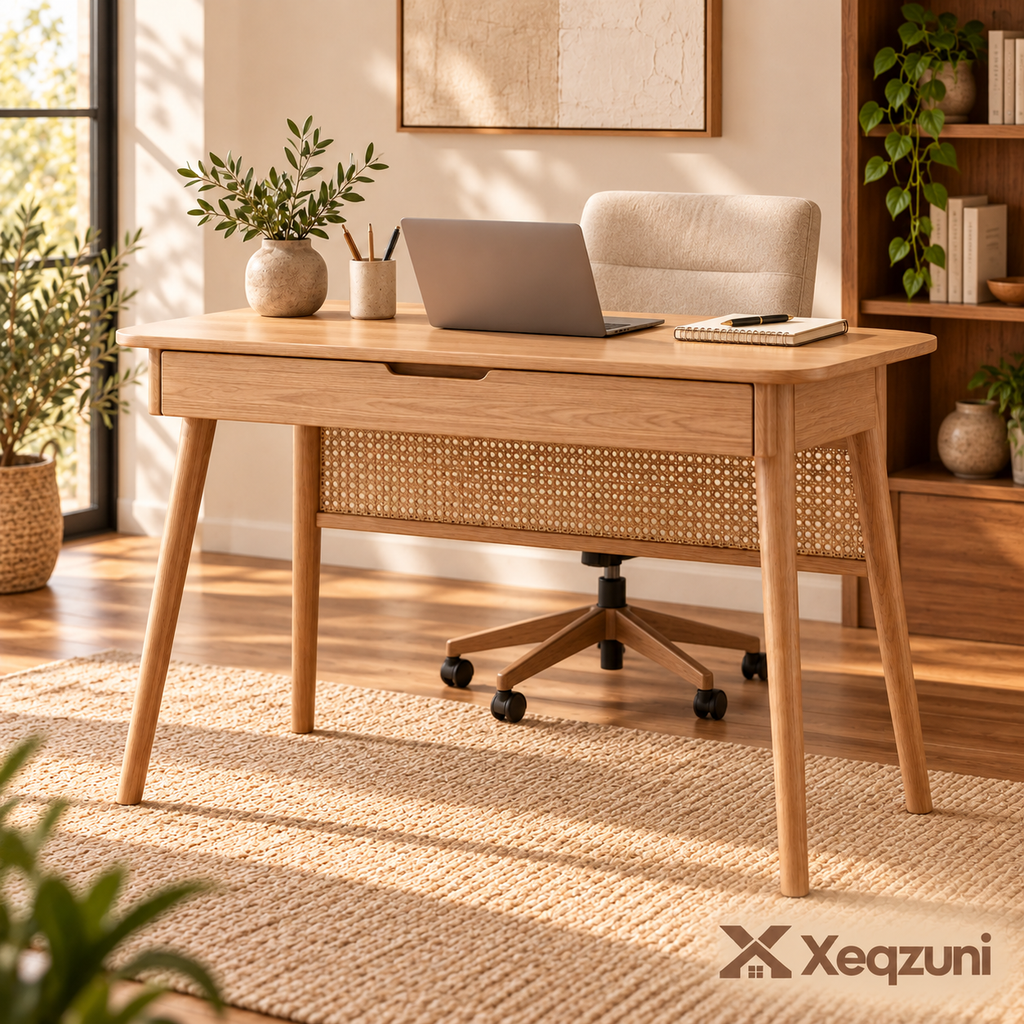 Xeqzuni™ Cane-Panel Writing Desk
