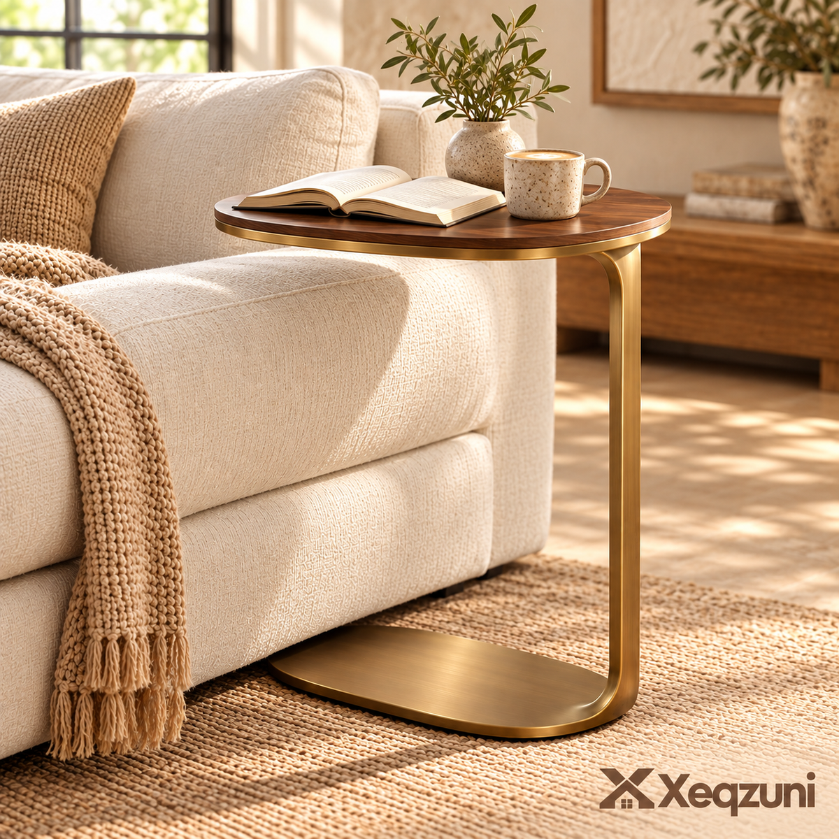 Xeqzuni™ Oval C-Shaped Side Table