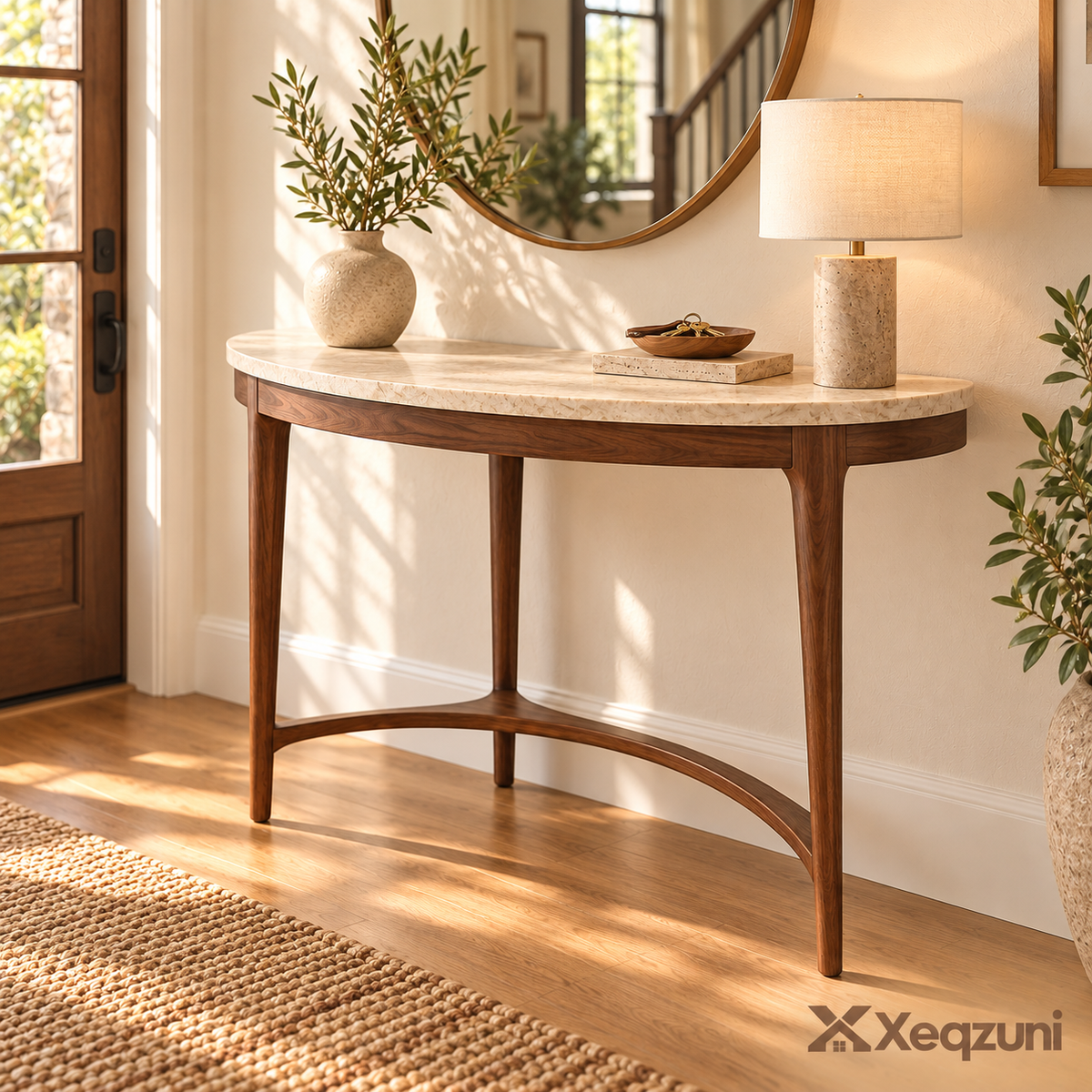 Xeqzuni™ Half-Moon Console Table