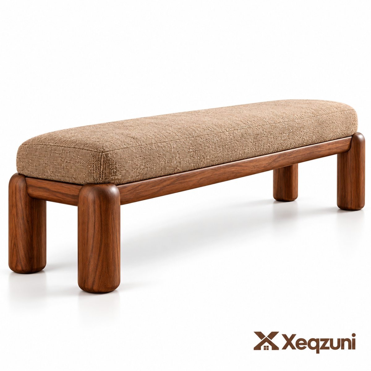 Xeqzuni™ Upholstered Walnut-Tone Bench