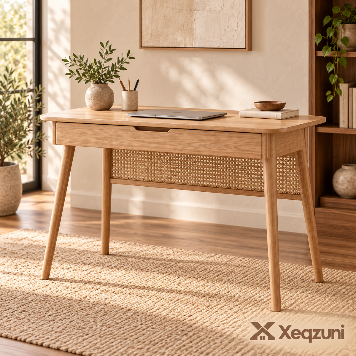 Xeqzuni™ Cane-Panel Writing Desk
