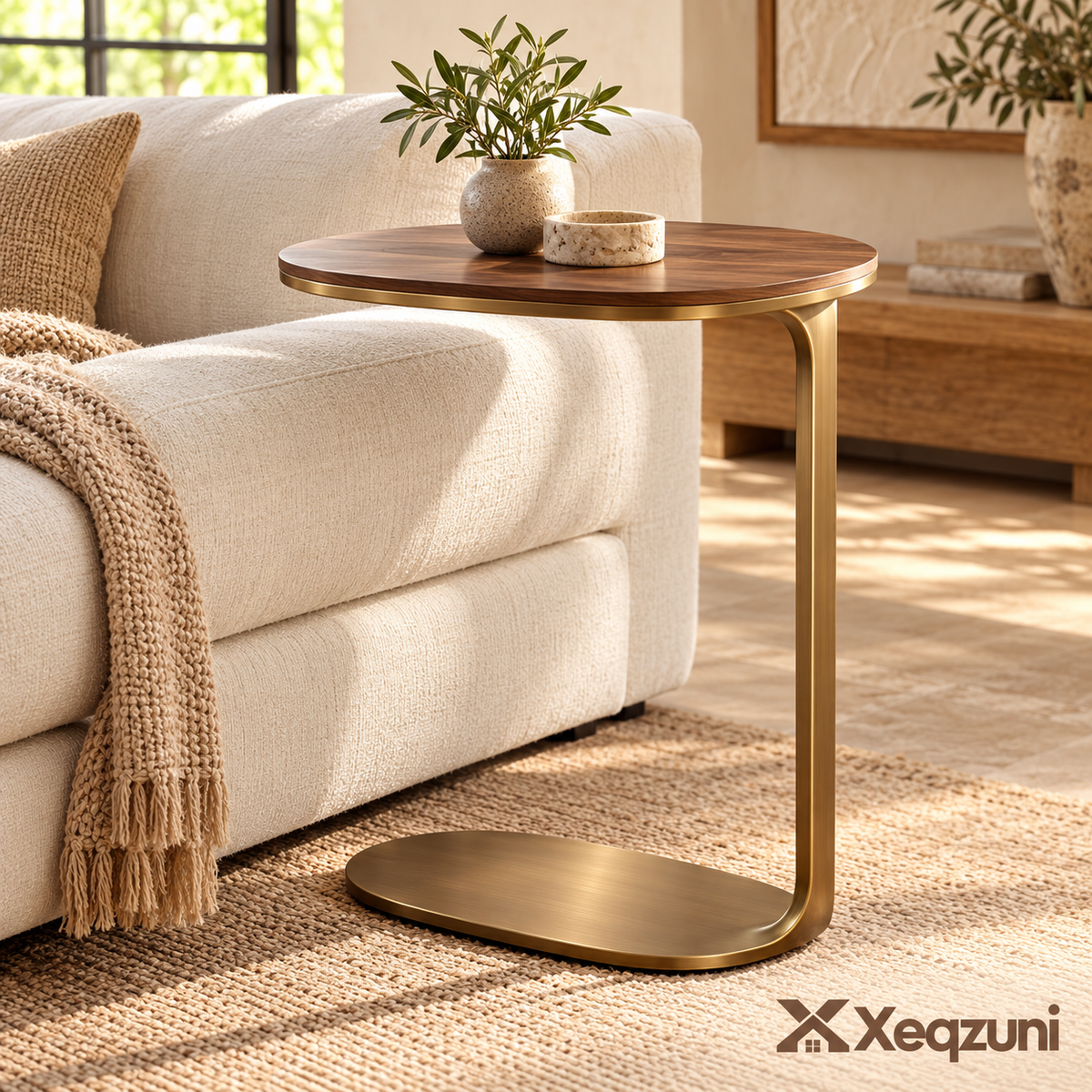 Xeqzuni™ Oval C-Shaped Side Table