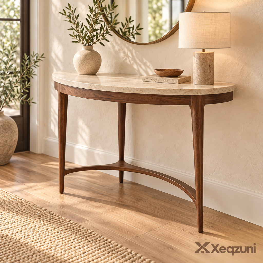 Xeqzuni™ Half-Moon Console Table
