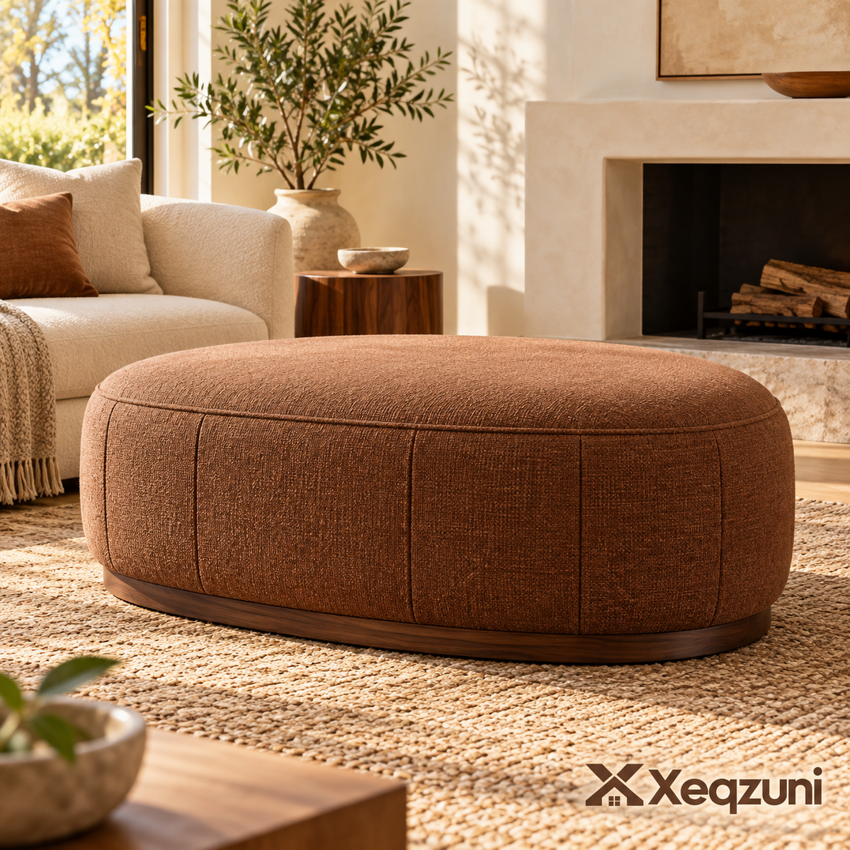 Xeqzuni™ Oval Upholstered Ottoman