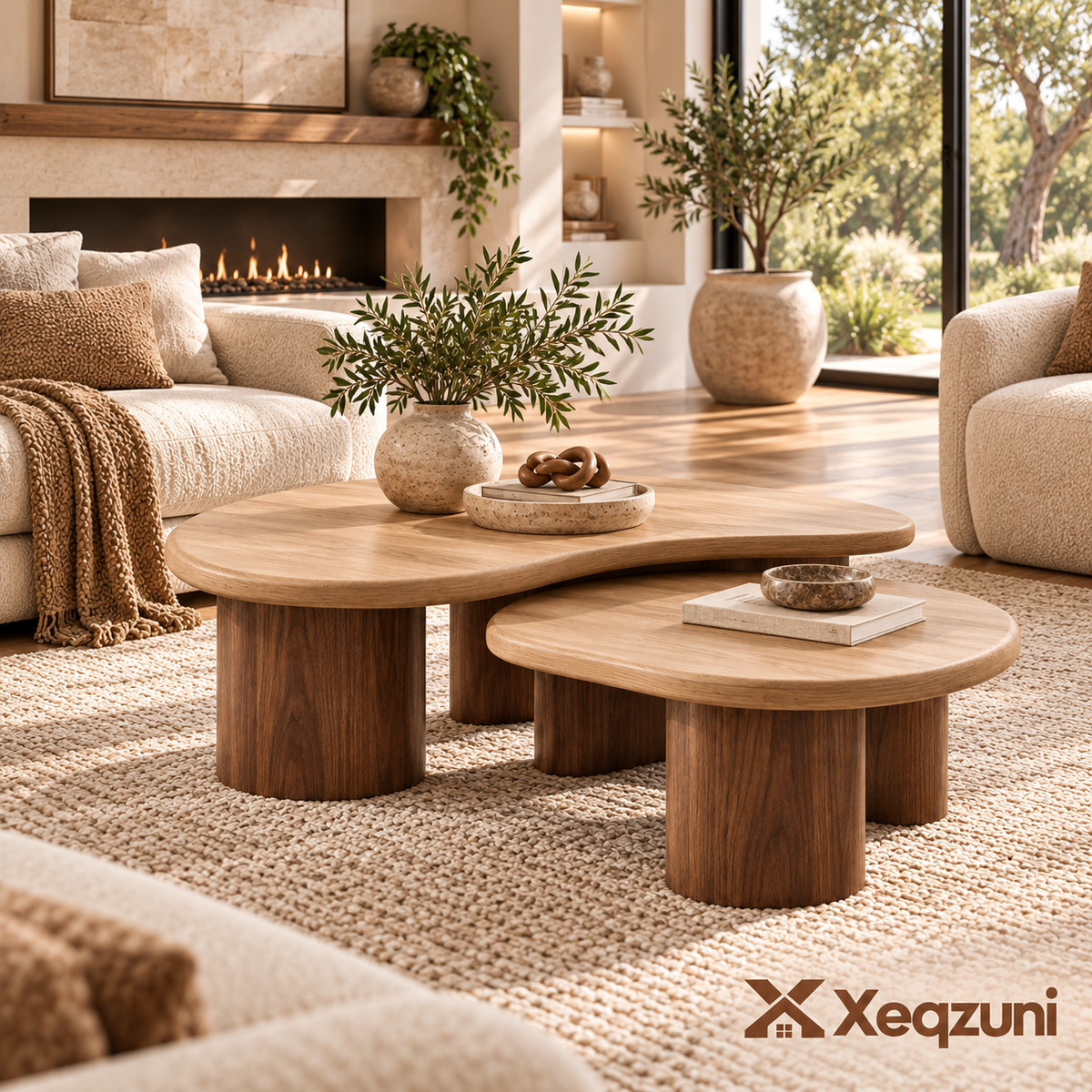 Xeqzuni™ Fluted Round Accent Side Table