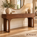 Xeqzuni™ Two-Drawer Walnut-Tone Console Table