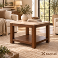 Xeqzuni™ Stone-Look Top End Table with Shelf