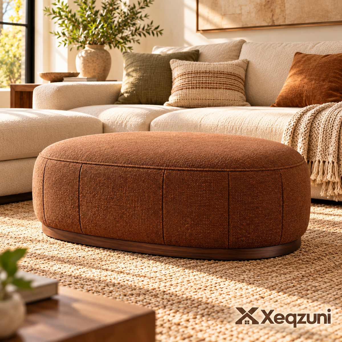 Xeqzuni™ Oval Upholstered Ottoman