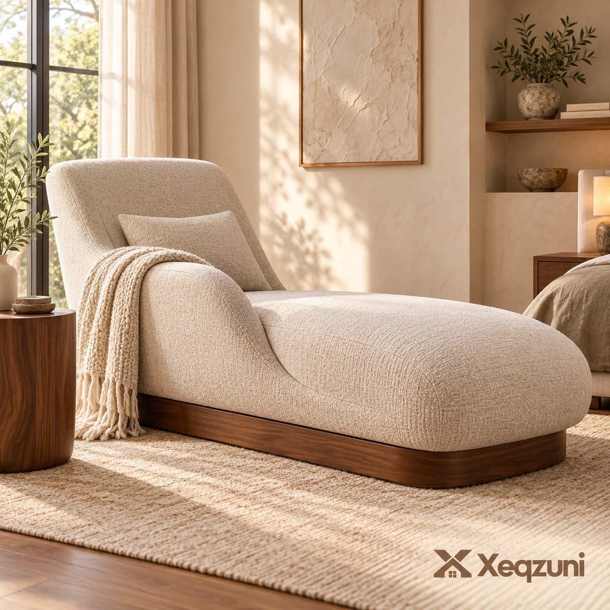 Xeqzuni™ Oatmeal Upholstered Chaise Lounge