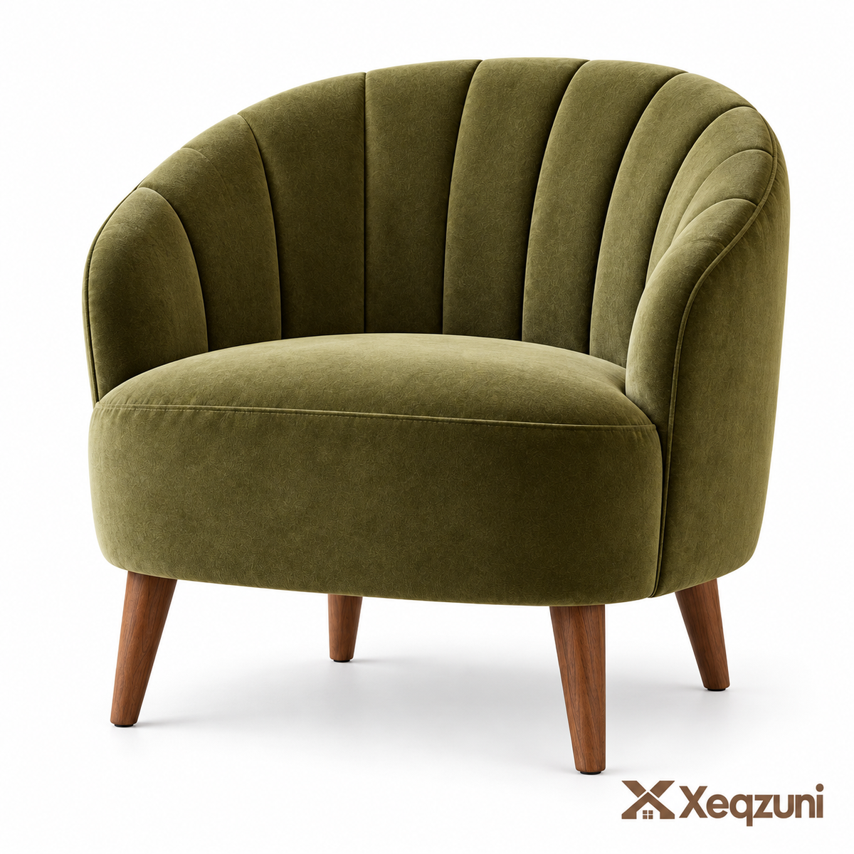 Xeqzuni™ Olive Channel-Back Accent Chair