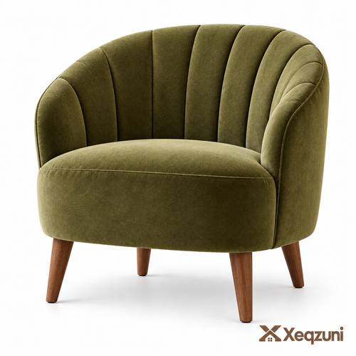 Xeqzuni™ Olive Channel-Back Accent Chair