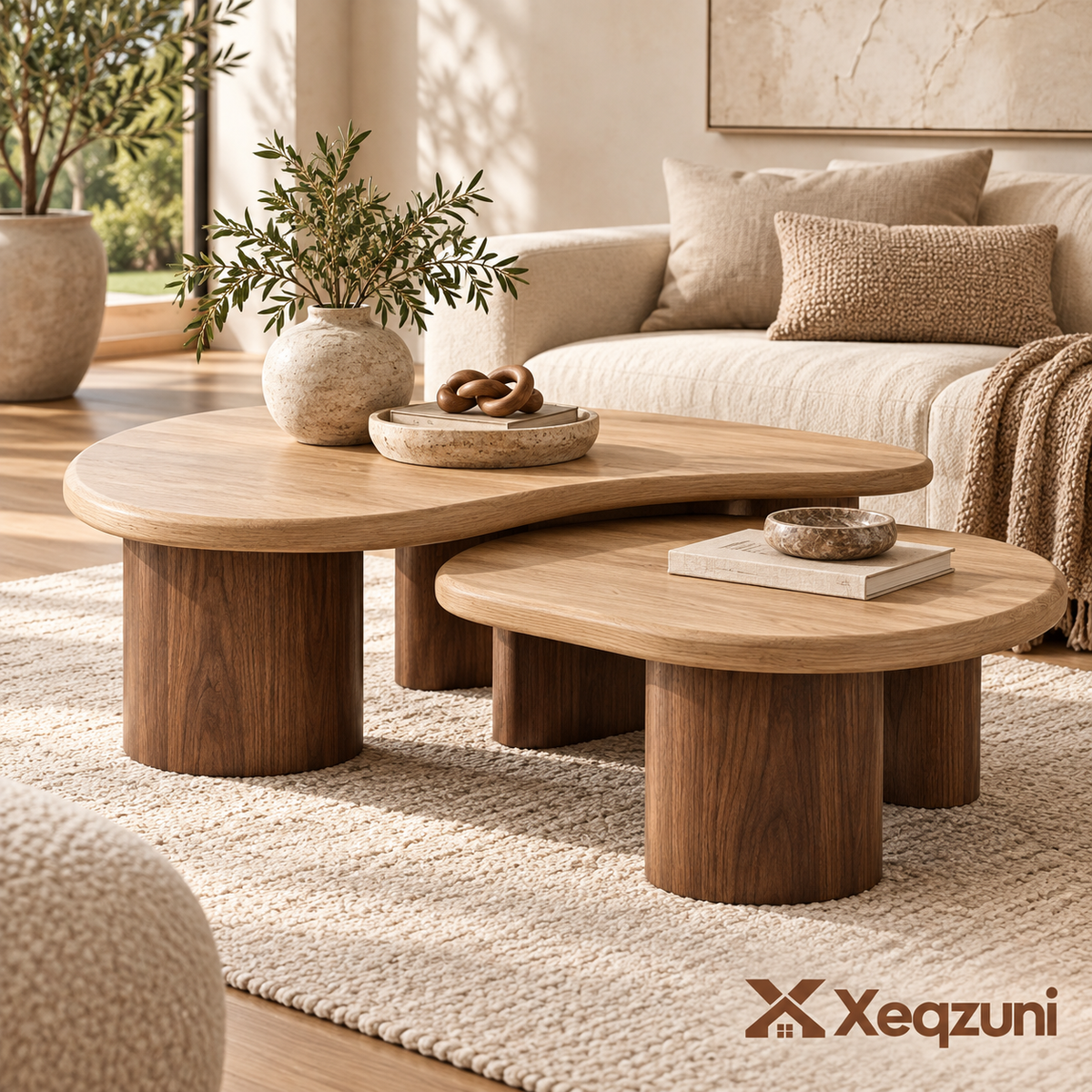 Xeqzuni™ Fluted Round Accent Side Table